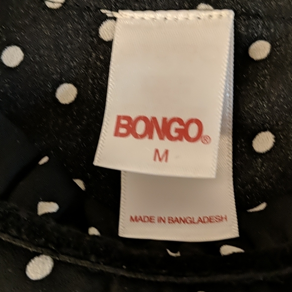 New Bongo women's black blouse with white polka dots buttons in back size med - Picture 3 of 5